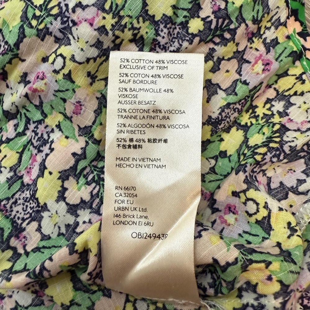Anthropologie Maeve Ashleigh Puff-Sleeved Button Down Floral Top Blouse Large - Picture 11 of 12